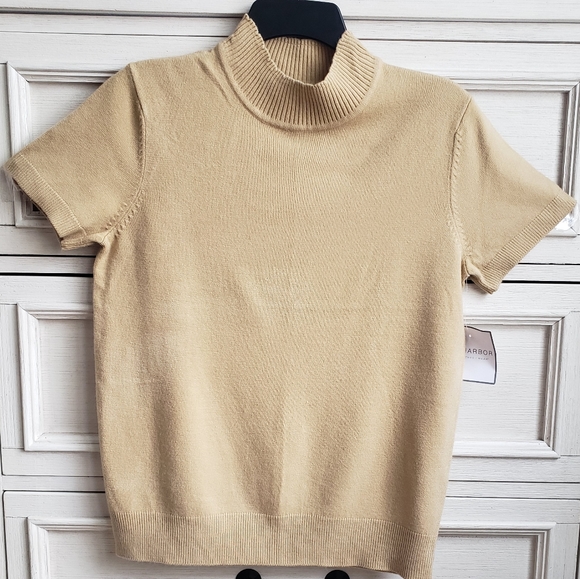 Sag Harbor Sweaters - Sag Harbor Short Sleeve Turtleneck Sweater Medium